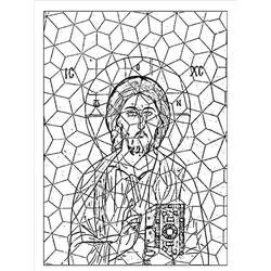 Mosaic of Jesus in Byzantine style coloring page