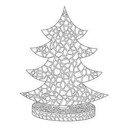 Mosaic Christmas tree with ornaments coloring page