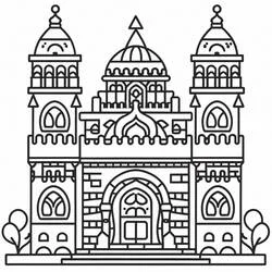 Palace with domed towers coloring page