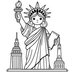 Statue of Liberty - Free printable coloring pages