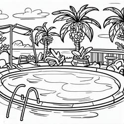 Swimming Pool - Free printable coloring pages