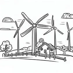 Wind Turbine - Free printable coloring pages