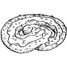 Spiral pastry roll swirl coloring page