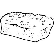 Loaf of bread with a crusty texture coloring page