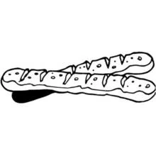 Two baguettes side by side coloring page