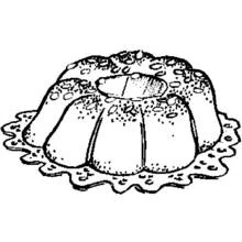 Bundt cake with fruit topping coloring page