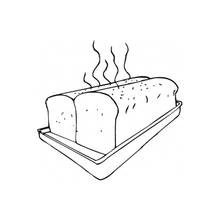 Loaf of fresh bread on a baking tray coloring page