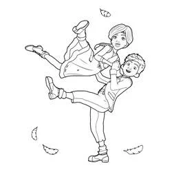 Ballerina Félicie dancing with Victor coloring page