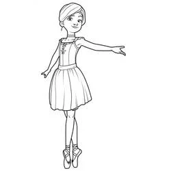 Félicie the ballerina posing gracefully coloring page