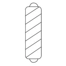 Barber pole with diagonal stripes coloring page