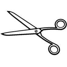 Pair of open scissors coloring page