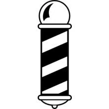 Classic barber pole with spiral stripes coloring page