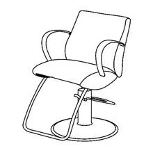 Barber chair with hydraulic base coloring page
