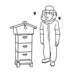 Beekeeper - Free printable coloring pages