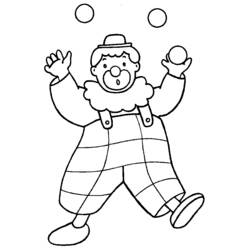 Clown juggling balls coloring page