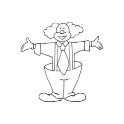 Clown with arms wide open coloring page
