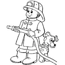 Firefighter - Free printable coloring pages