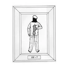 Gangster standing in a framed portrait holding a weapon coloring page