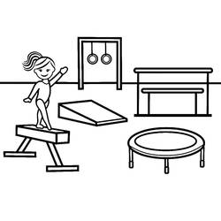 Gymnastic (Careers and Professions) line art #192303 to print and color for free