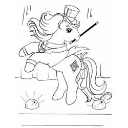 Magician pony performing a trick coloring page