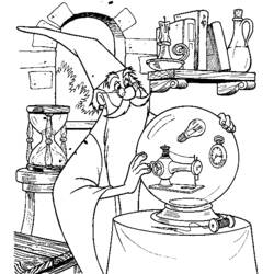 Magician looking into a crystal ball coloring page