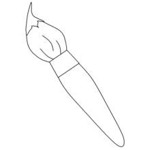 Paintbrush with bristles and handle coloring page
