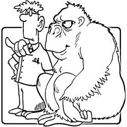 Veterinarian examining a large gorilla coloring page