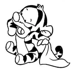 Baby Tigger sitting sleepy coloring page
