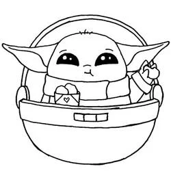 Baby Yoda - Free printable coloring pages