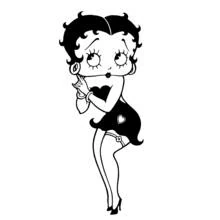 Betty Boop striking a pose coloring page