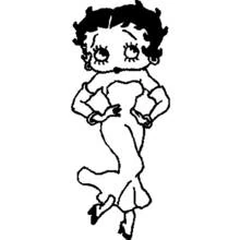 Betty Boop posing with hands on hips coloring page