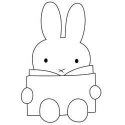 Miffy reading a book coloring page