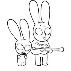 Simon Rabbit - Free printable coloring pages