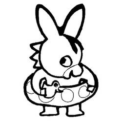 Trotro the rabbit with a swim ring coloring page