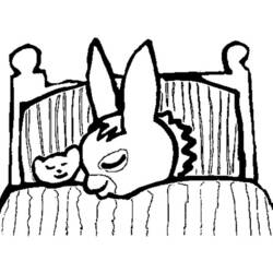 Trotro sleeping in his bed coloring page