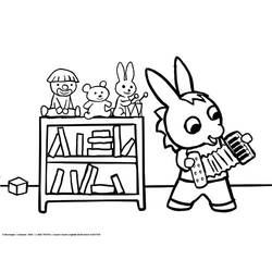 Trotro playing the accordion coloring page