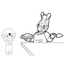 Zou watching Nana bake a pie coloring page
