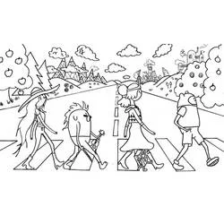 Adventure Time crossing walk coloring page