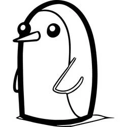 Gunter the penguin standing still coloring page