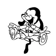 Animaniacs character laughing while sitting cross-legged coloring page