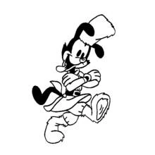 Animaniacs character running with fur boots and cap coloring page