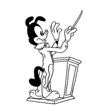 Yakko conducting an orchestra coloring page