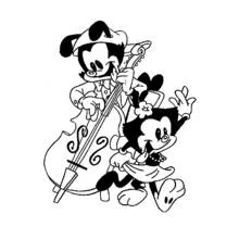 Animaniacs playing double bass together coloring page