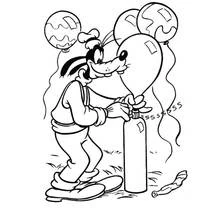 Clown filling balloons with helium tank coloring page
