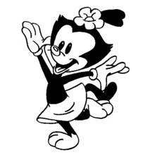 Dot from Animaniacs dancing joyfully coloring page