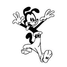 Yakko jumping with arms wide open coloring page