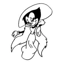 Animaniacs character posing with a big hat coloring page