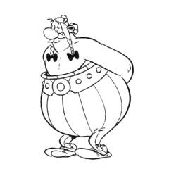 Obelix standing with arms crossed coloring page
