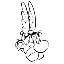 Asterix close-up portrait with winged helmet coloring page