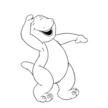 Barney dancing happily coloring page